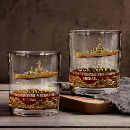 U.S. Navy - Personalized Veteran Whiskey Glass