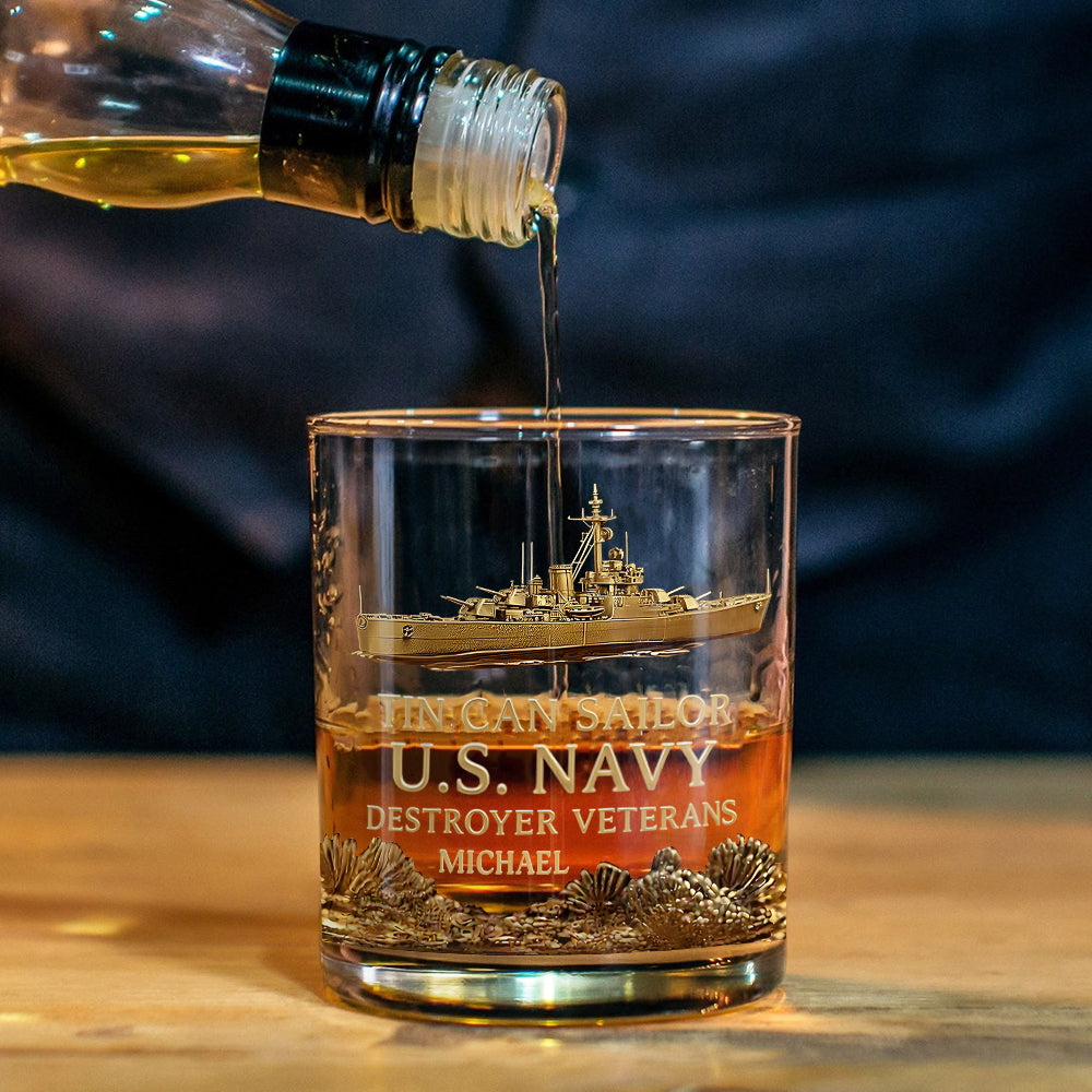 U.S. Navy - Personalized Veteran Whiskey Glass