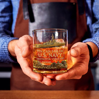 U.S. Navy - Personalized Veteran Whiskey Glass