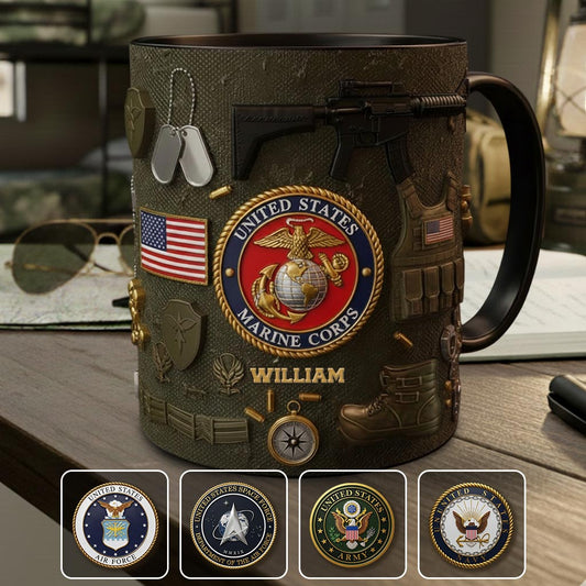 250 Years Of Honor - Personalized Veteran Accent Mug