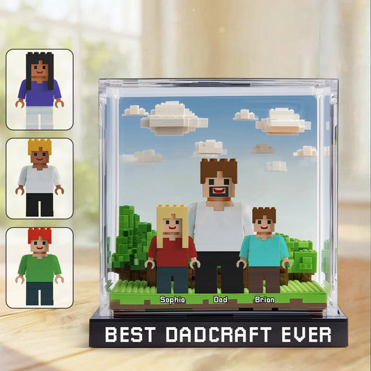Dadcraft/ MomCraft, Gift For Game Dad/ Mom - Personalized Block World Custom Shaped Acrylic Plaque