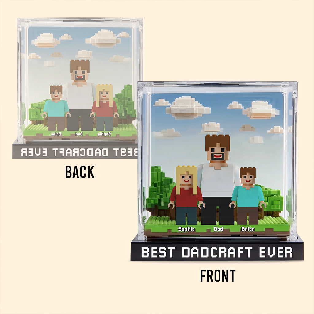 Dadcraft/ MomCraft, Gift For Game Dad/ Mom - Personalized Block World Custom Shaped Acrylic Plaque