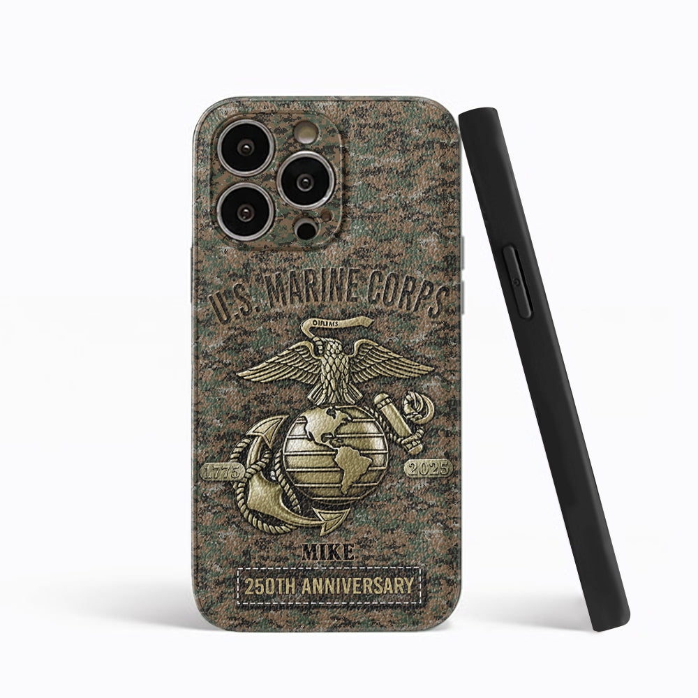 250th Anniversary - Personalized Veteran Leather Phone Case