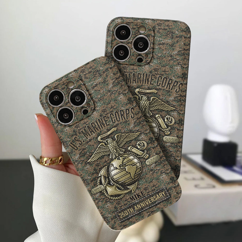 250th Anniversary - Personalized Veteran Leather Phone Case