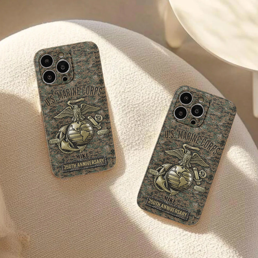 250th Anniversary - Personalized Veteran Leather Phone Case