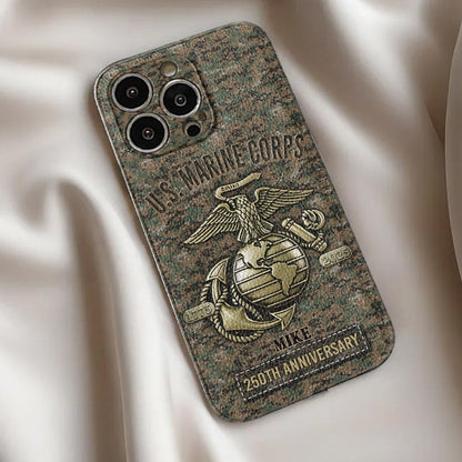 250th Anniversary - Personalized Veteran Leather Phone Case