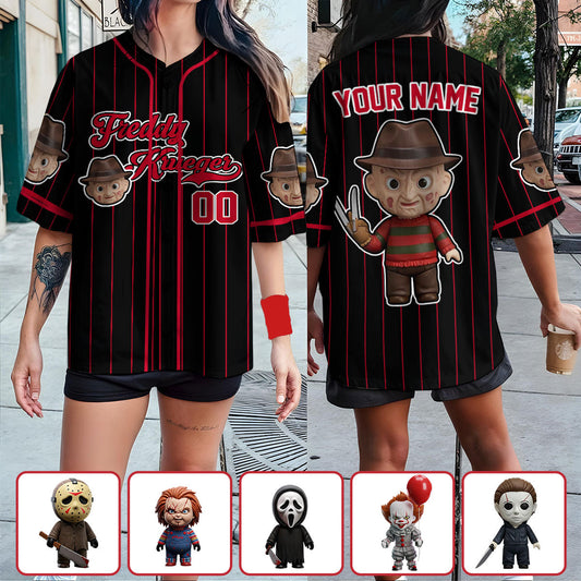 Love Horror Movies - Personalized Baseball Jersey