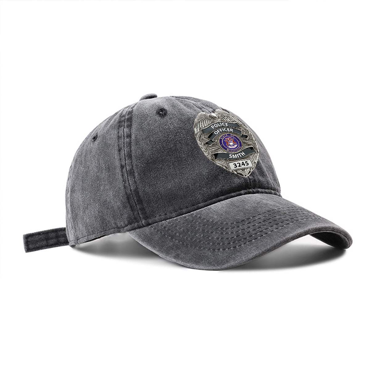 Serve And Protect - Personalized Police Officer Washed Denim Cap