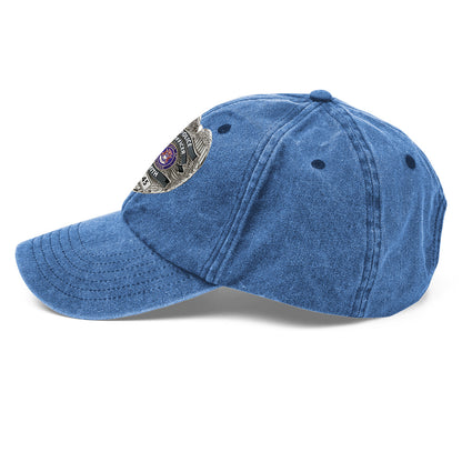 Serve And Protect - Personalized Police Officer Washed Denim Cap