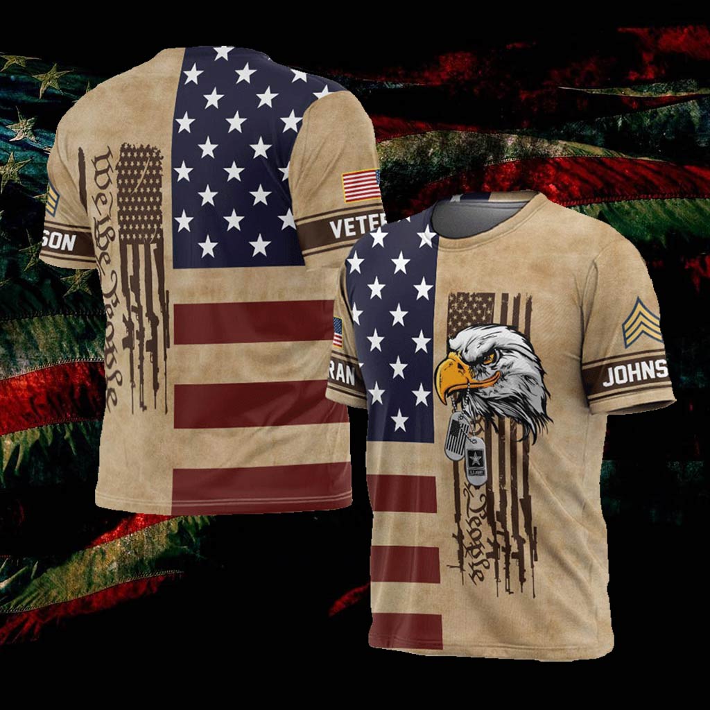 Proud Veteran - Personalized Veteran All Over Shirt