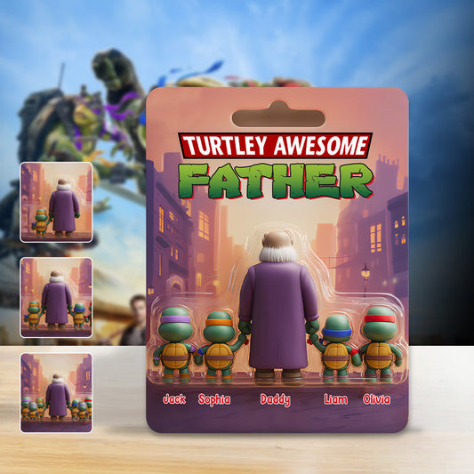 Turtley Awesome Father - Personalized Green Turtles Custom Shaped Acrylic Plaque