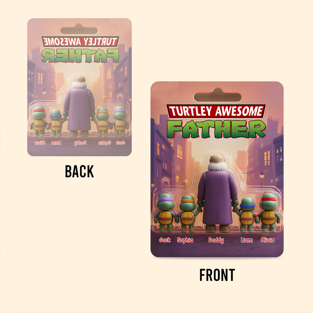 Turtley Awesome Father - Personalized Green Turtles Custom Shaped Acrylic Plaque