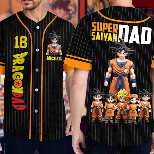 Super Dad - Personalized Seven Balls Baseball Jersey