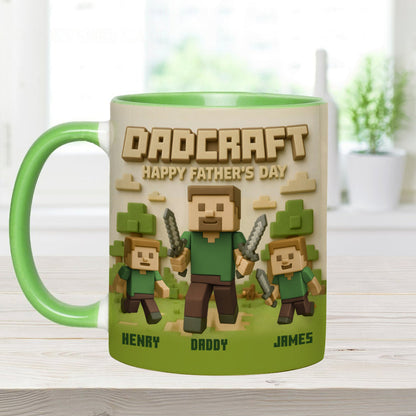 Best Mom Dad Ever - Personalized Block World Accent Mug