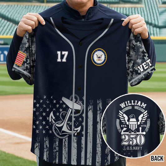 250th Anniversary - Personalized Veteran Baseball Jersey