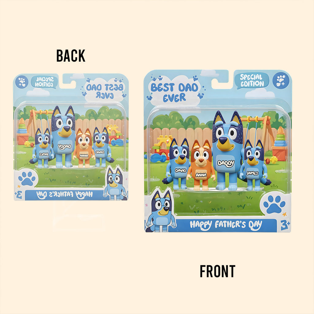 Best Blue Dad Ever - Personalized Blue Dog Custom Shaped Acrylic Plaque