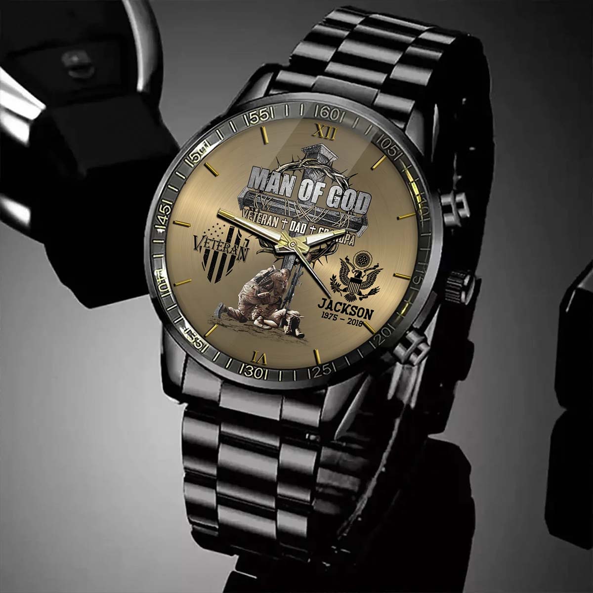 Man Of God - Personalized Veteran Hand Watch