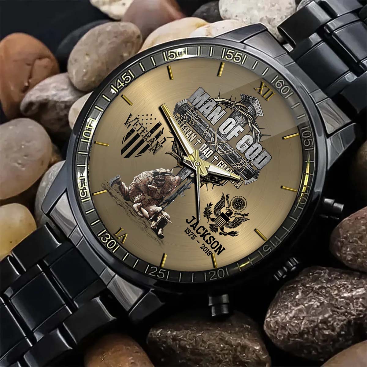 Man Of God - Personalized Veteran Hand Watch