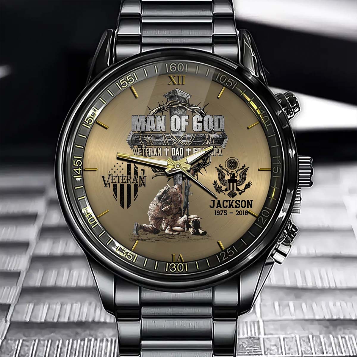 Man Of God - Personalized Veteran Hand Watch