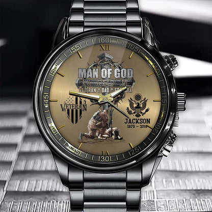 Man Of God - Personalized Veteran Hand Watch