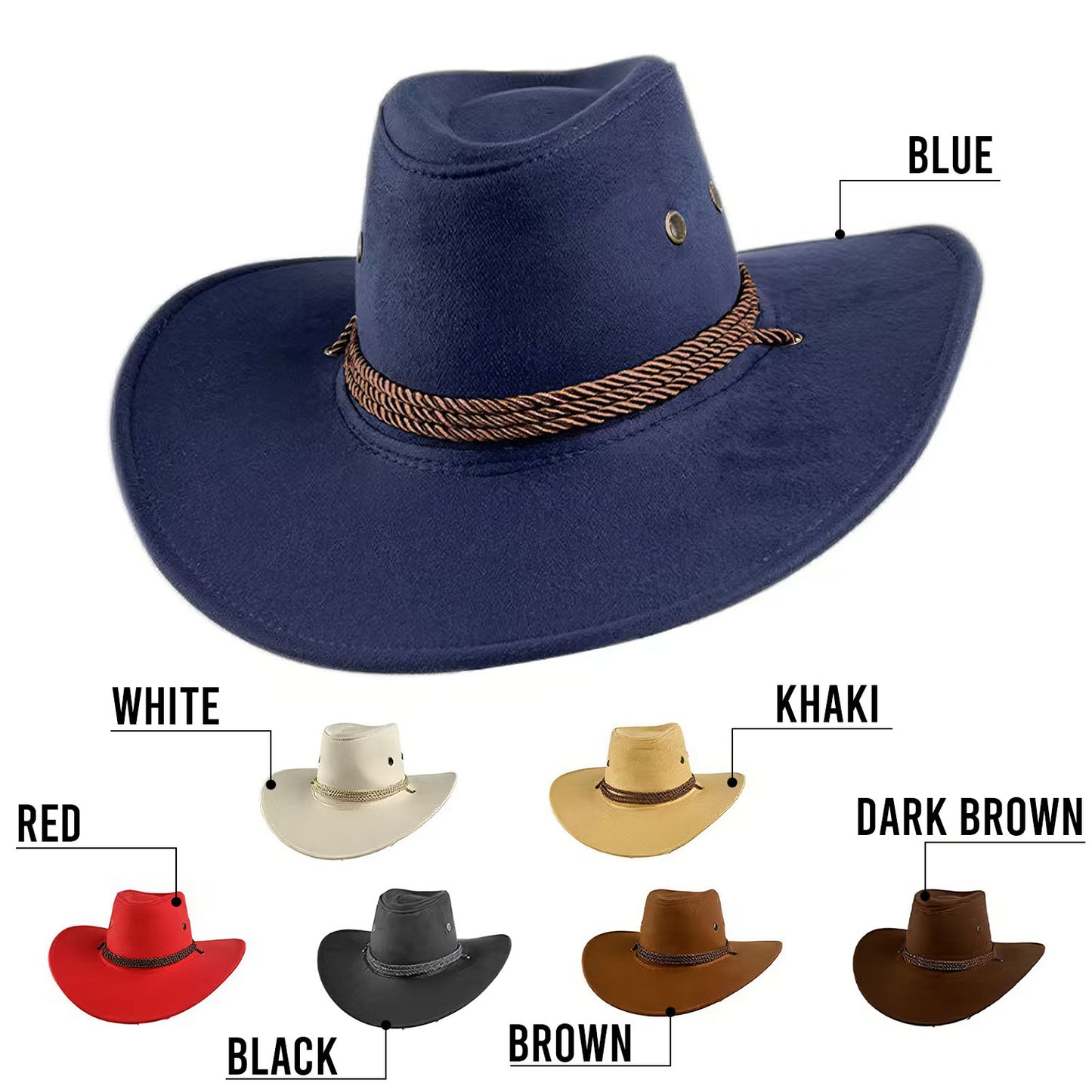 Strong Veteran - Personalized Veteran Wide Brim Cowboy Hat