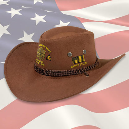 Strong Veteran - Personalized Veteran Wide Brim Cowboy Hat