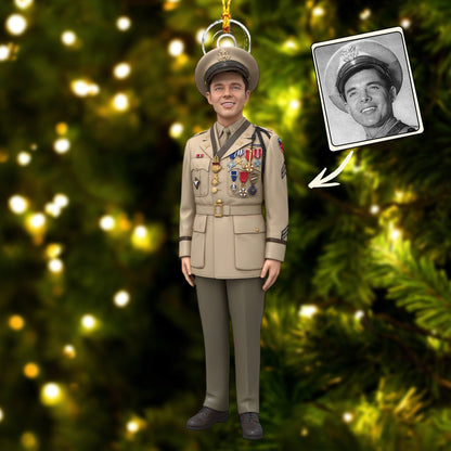 Custom Ornament From Photo - Personalized Veteran Ornament