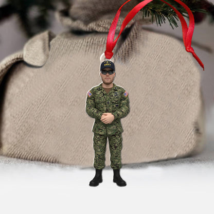 Custom Ornament From Photo - Personalized Veteran Ornament