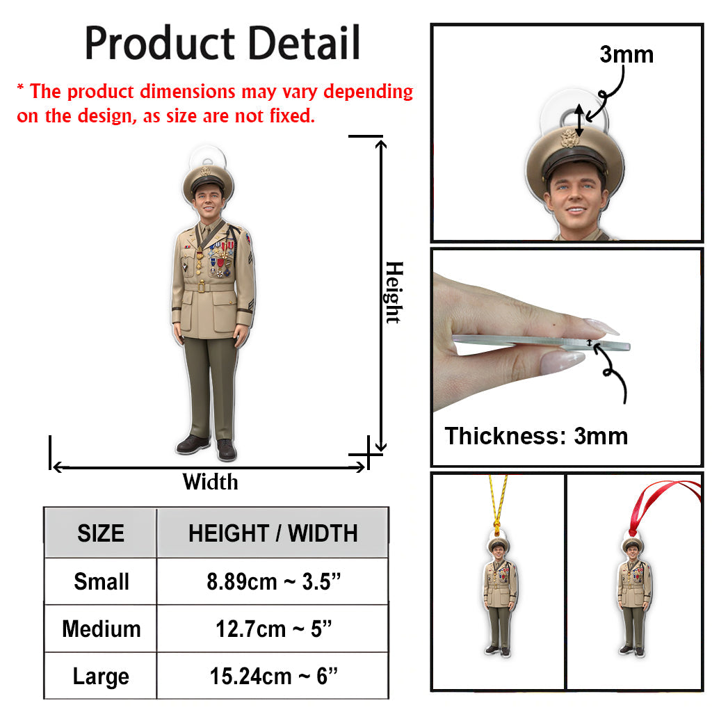 Custom Ornament From Photo - Personalized Veteran Ornament