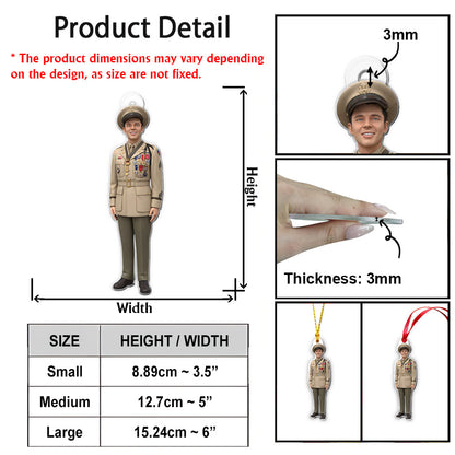 Custom Ornament From Photo - Personalized Veteran Ornament