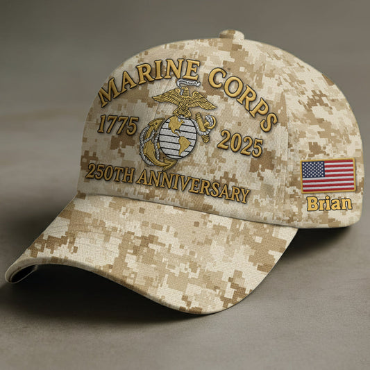 Marine Corps 250th Anniversary - Personalized Veteran Classic Cap