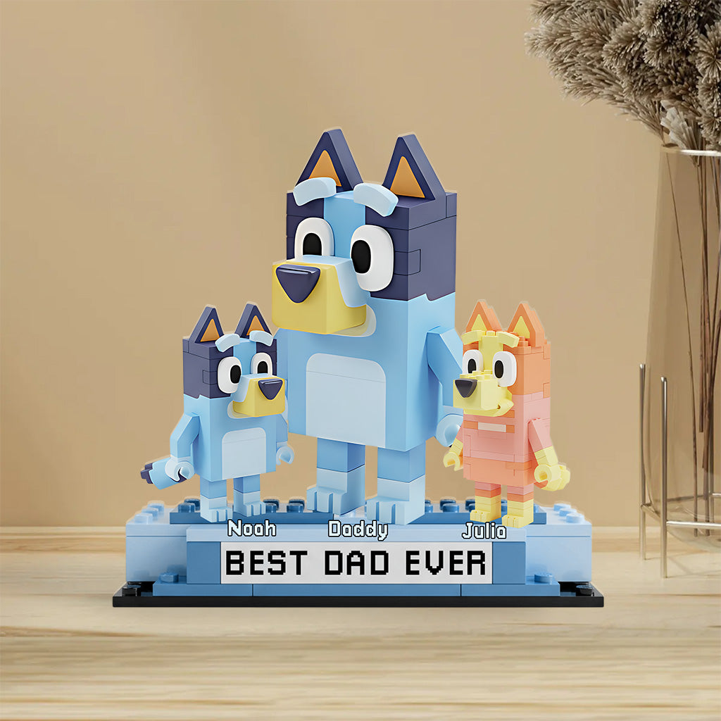 Best Dad Ever - Personalized Blue Dog Custom Shaped Acrylic Plaque