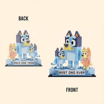 Best Dad Ever - Personalized Blue Dog Custom Shaped Acrylic Plaque