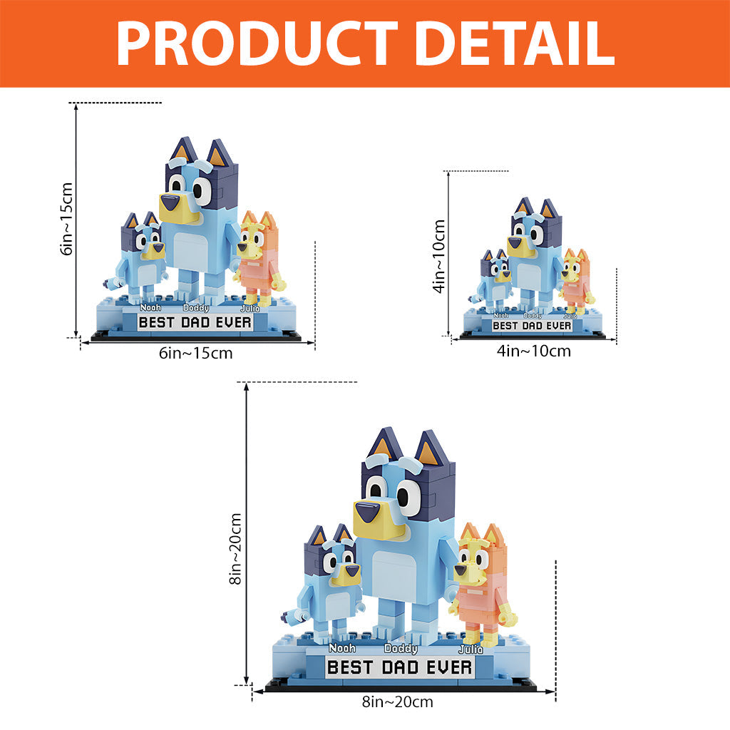 Best Dad Ever - Personalized Blue Dog Custom Shaped Acrylic Plaque