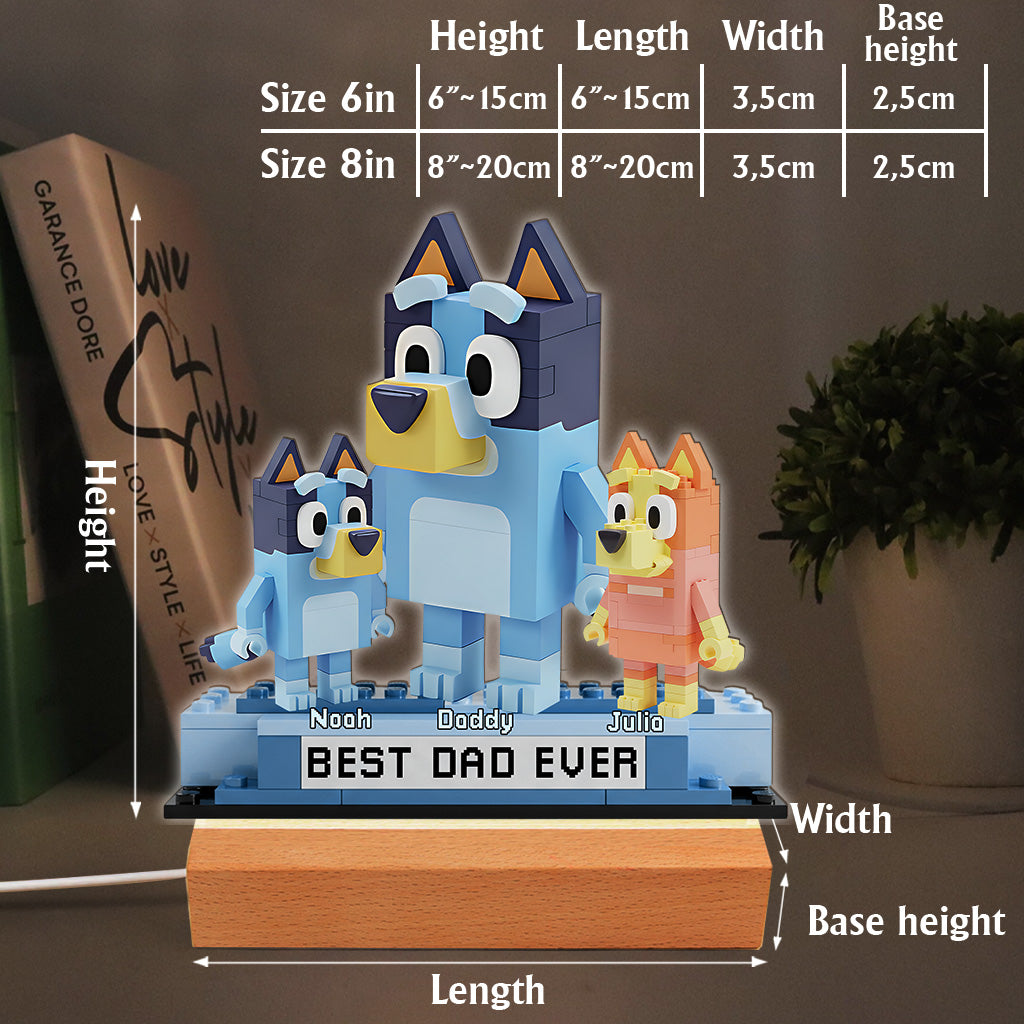 Best Dad Ever - Personalized Blue Dog Custom Shaped Acrylic Plaque