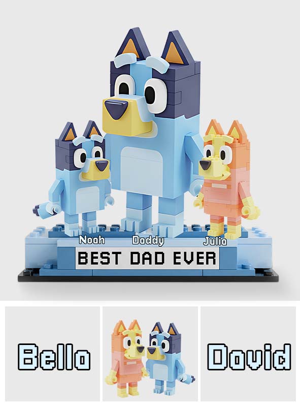 Best Dad Ever - Personalized Blue Dog Custom Shaped Acrylic Plaque