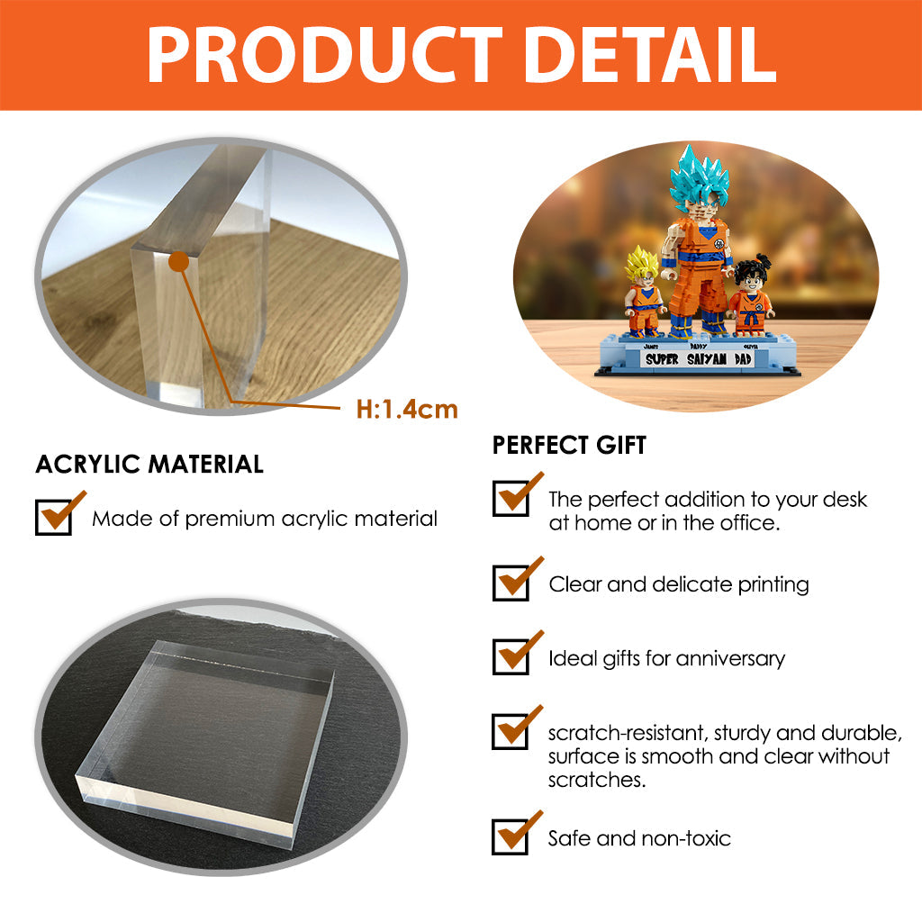 Super Dad - Personalized Seven Balls Custom Shaped Acrylic Plaque