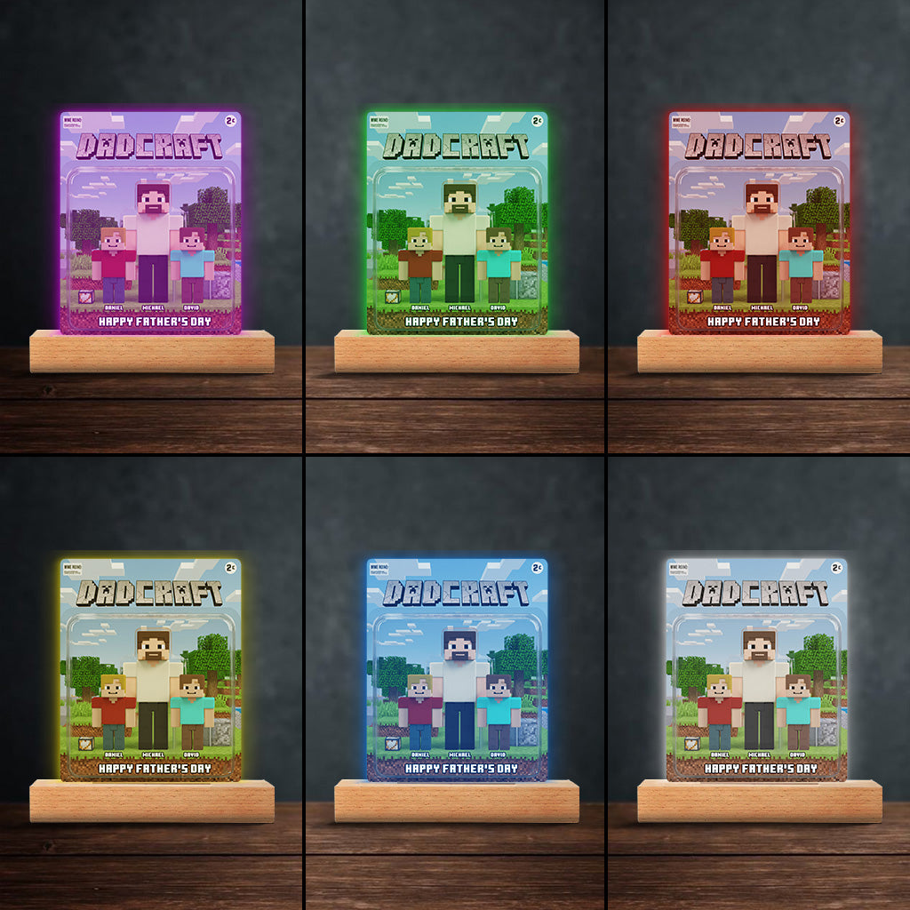 Dadcraft, Father's Day Gift For Game Dad - Personalized Father Custom Shaped Acrylic Plaque