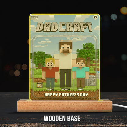 Dadcraft, Father's Day Gift For Game Dad - Personalized Father Custom Shaped Acrylic Plaque