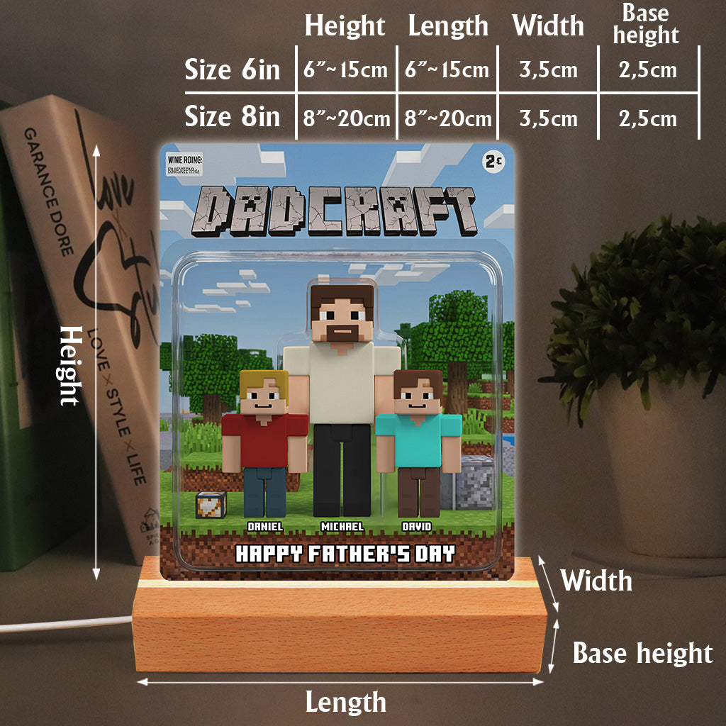 Dadcraft, Father's Day Gift For Game Dad - Personalized Father Custom Shaped Acrylic Plaque