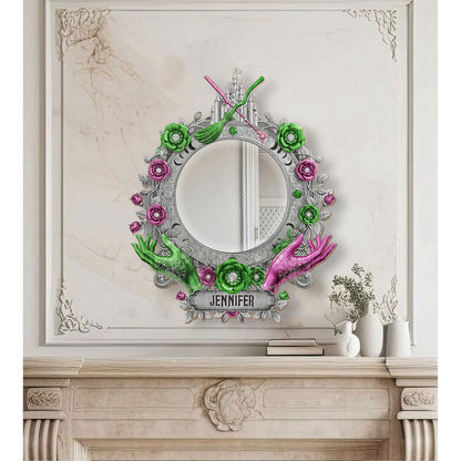 Changed For Good - Personalized Green and Pink Wall Hanging Mirror