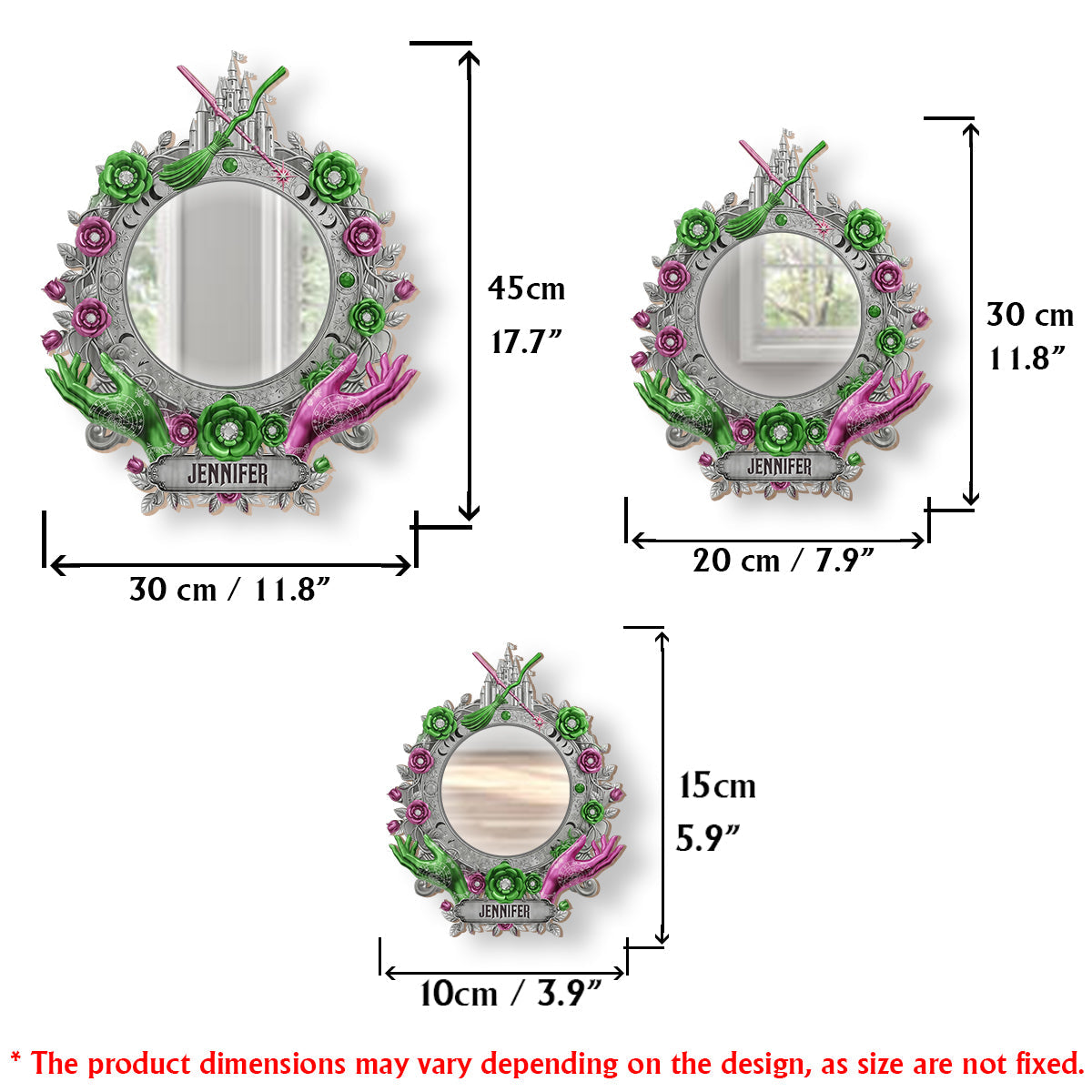 Changed For Good - Personalized Green and Pink Wall Hanging Mirror