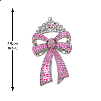 Pink And Green Bow - Personalized Green and Pink Stud Earrings