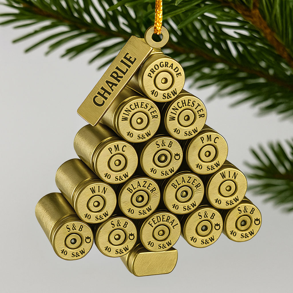 40 Brass Christmas Tree - Personalized Veteran Ornament