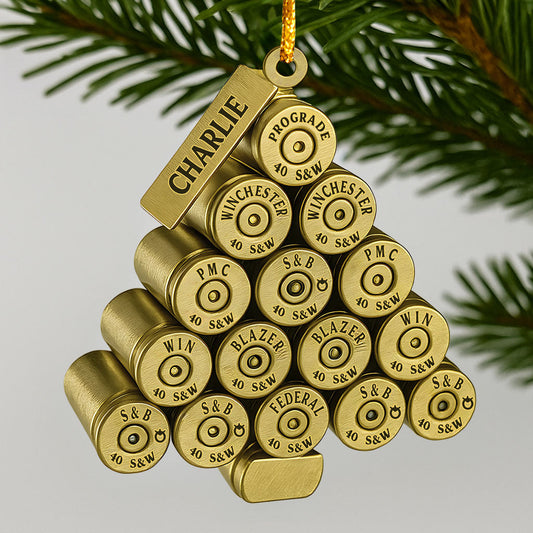 40 Brass Christmas Tree - Personalized Veteran Ornament