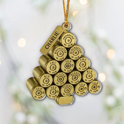 40 Brass Christmas Tree - Personalized Veteran Ornament