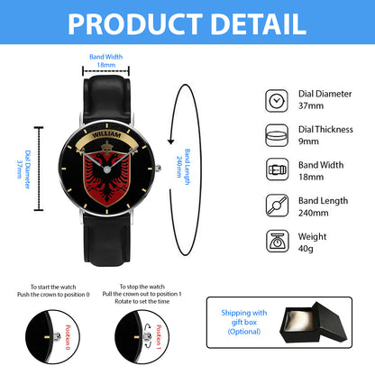 Proud Albania - Personalized Expats Hand Watch
