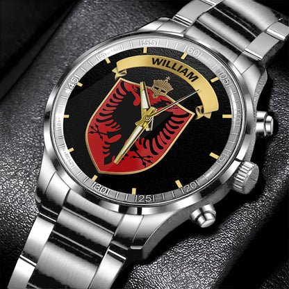 Proud Albania - Personalized Expats Hand Watch