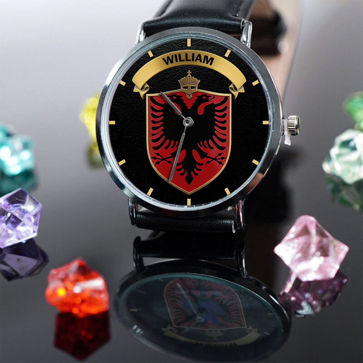 Proud Albania - Personalized Expats Hand Watch