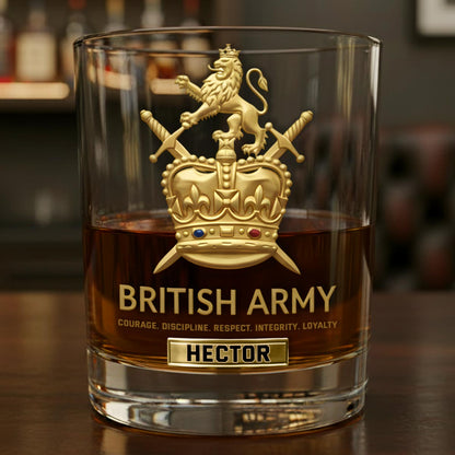 Premium American Pride US - Personalized Veteran Whiskey Glass